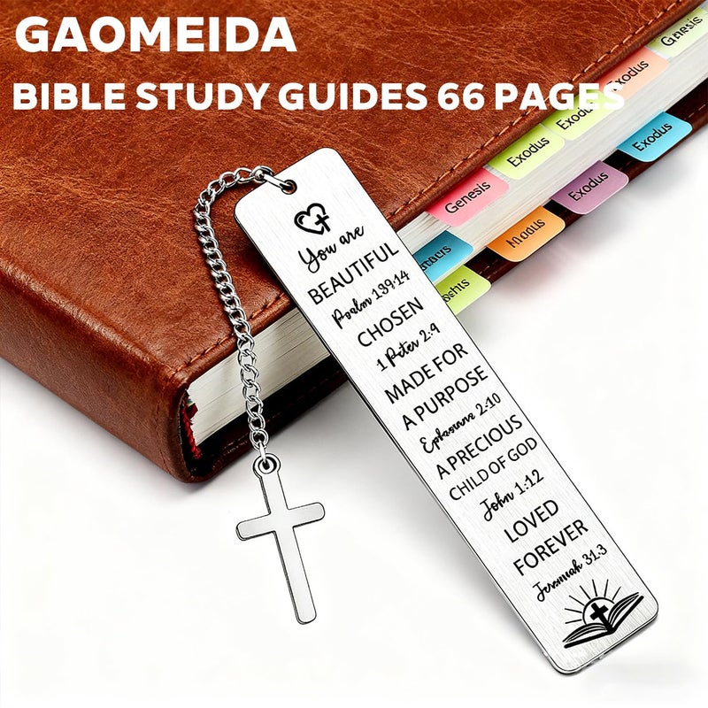 GAOMEIDA 66-Page Bible Study Guide with Scripture Bookmark and Bible Tabs: A Yearlong Devotional Bible Study Journal for Women, Prayer Prompts, Daily Scripture Quotes, Cross-References & Reflection Guides - Image 3