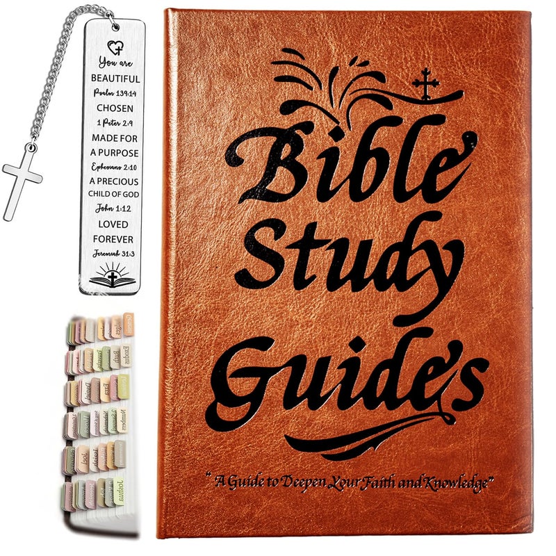 GAOMEIDA 66-Page Bible Study Guide with Scripture Bookmark and Bible Tabs: A Yearlong Devotional Bible Study Journal for Women, Prayer Prompts, Daily Scripture Quotes, Cross-References & Reflection Guides - Image 1