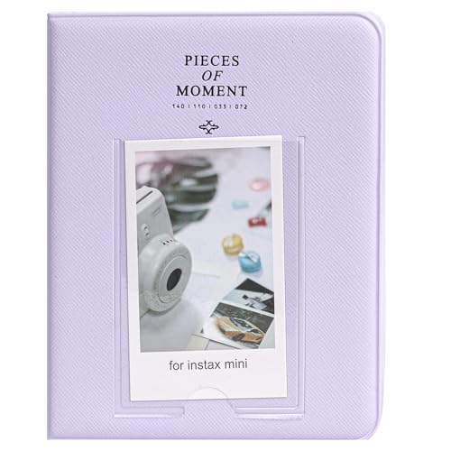 ZENKO 64 Pockets Photo Album for Fujifilm Instant Mini 13/12/11/9/8/SE/41/99/Evo/Liplay Instant Camera/Mini Link Printer, Polaroid Snap Touch Mint Zip Instant Camera Printer- Lilac Purple - Image 1