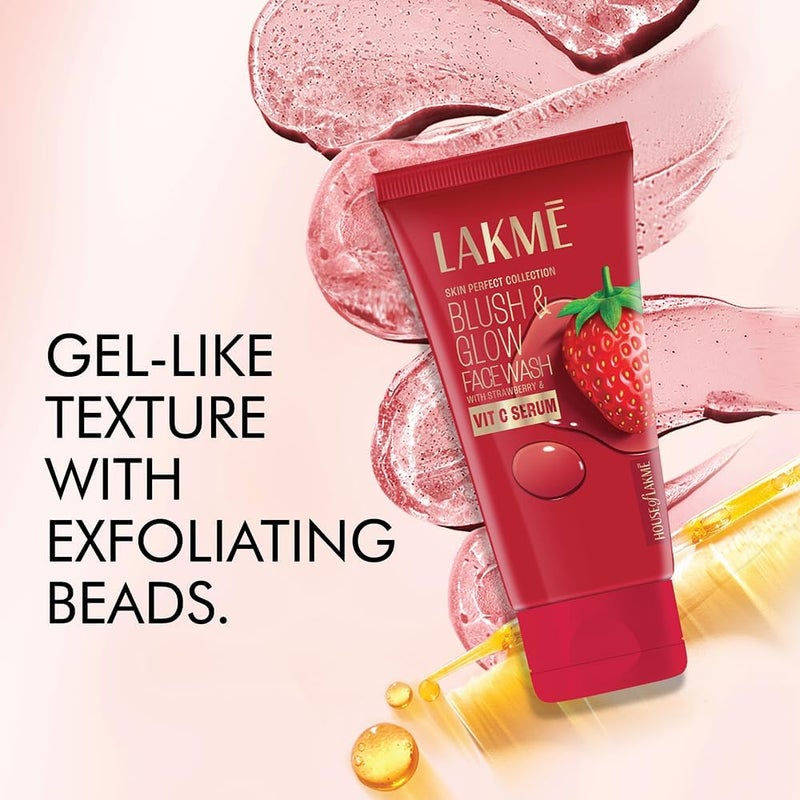 LAKME غسول وجه لاكمي بلش وجلو بالفراولة 150غ - Image 3