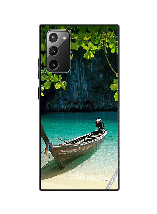 VR CREATIVE Protective Case Cover For Samsung Galaxy Note20 5G Boat Lake Design Design Multicolour - Image 1