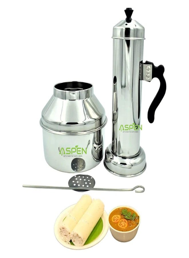 Aspen® Medium Size Stainless Steel Puttu Maker/Puttu Kudam/Kuzhal Puttu Maker Capacity - 1 Litre - Image 1