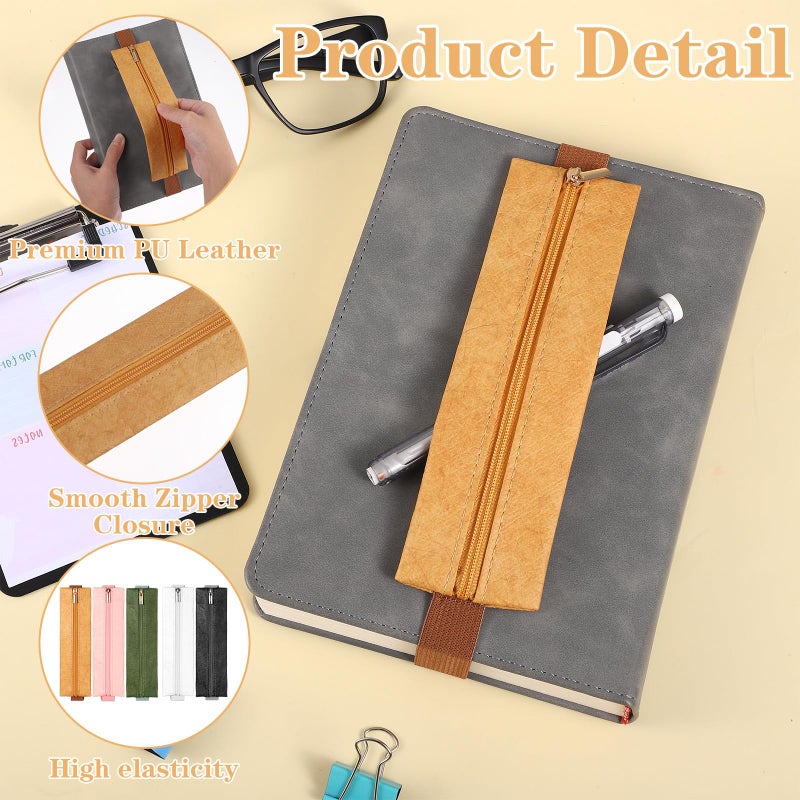 EupHHonycs 5Pcs Adjustable Elastic Pen Holder for Notebook 5 Colors Pen Holder Pens Sleeve Pouch Elastic Notebook Band Holders Journal Pencil Holders for Notebooks Planners Binders and Books - Image 3