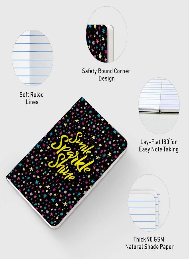 فيكطر نوطس دفتر ملاحظات فاكتور: 90 غرام/متر مربع، مقاس B6، مسطر، 112 صفحة، دفتر يوميات (ابتسم، تألق، أشرق) - Image 3