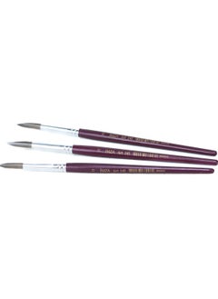 Oppland Stationery Water and Oil Paint Brush Round Silk Tip Non-Drip 11 Number 3 Piece Set  - Image 1