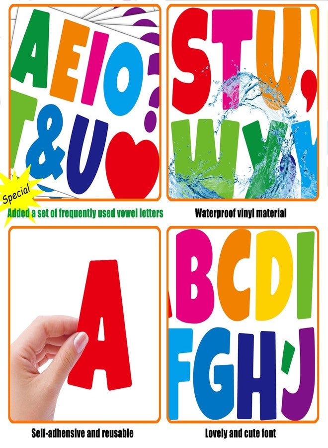 Bemeol Letter Stickers 378 Pcs Bulletin Board Letters for Classroom 4 Inch Alphabet Cutout Letters for Poster Board Display Home Classroom School Decor(Colorful) - Image 3