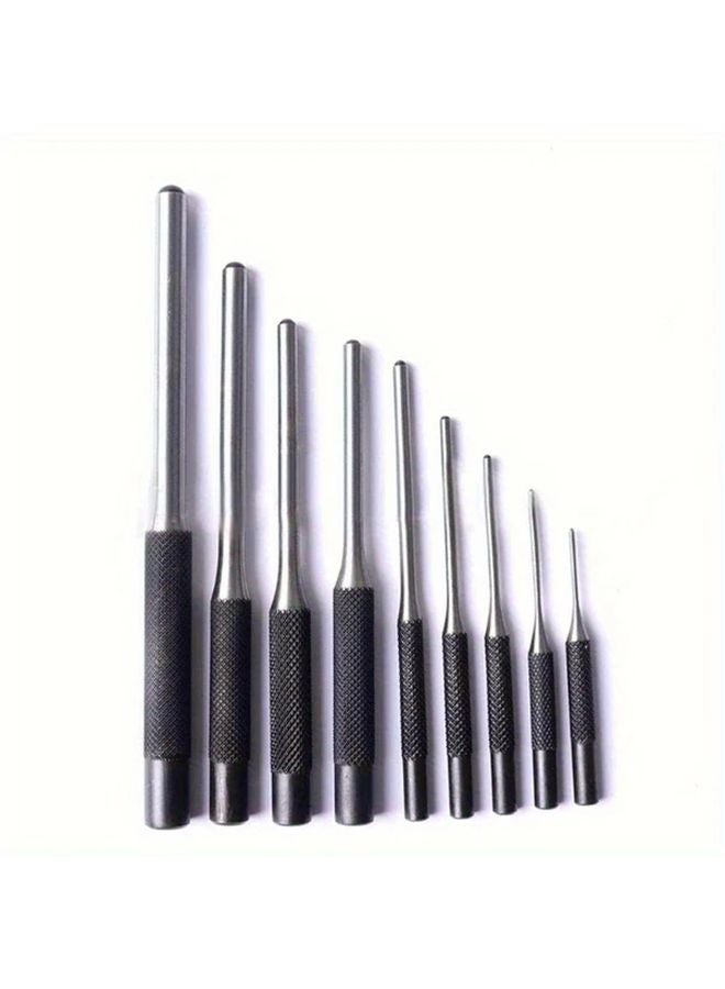 9pcs Steel Round Head Punch Set Professional Hollow End Starter Punch Chisel Tool Kit - Image 2