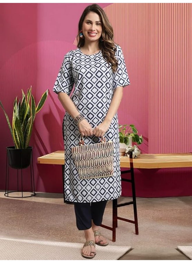 Pinkmint store Women's Crepe Kurta Pant Set Regular Wear (Pack of 2) S - Image 4