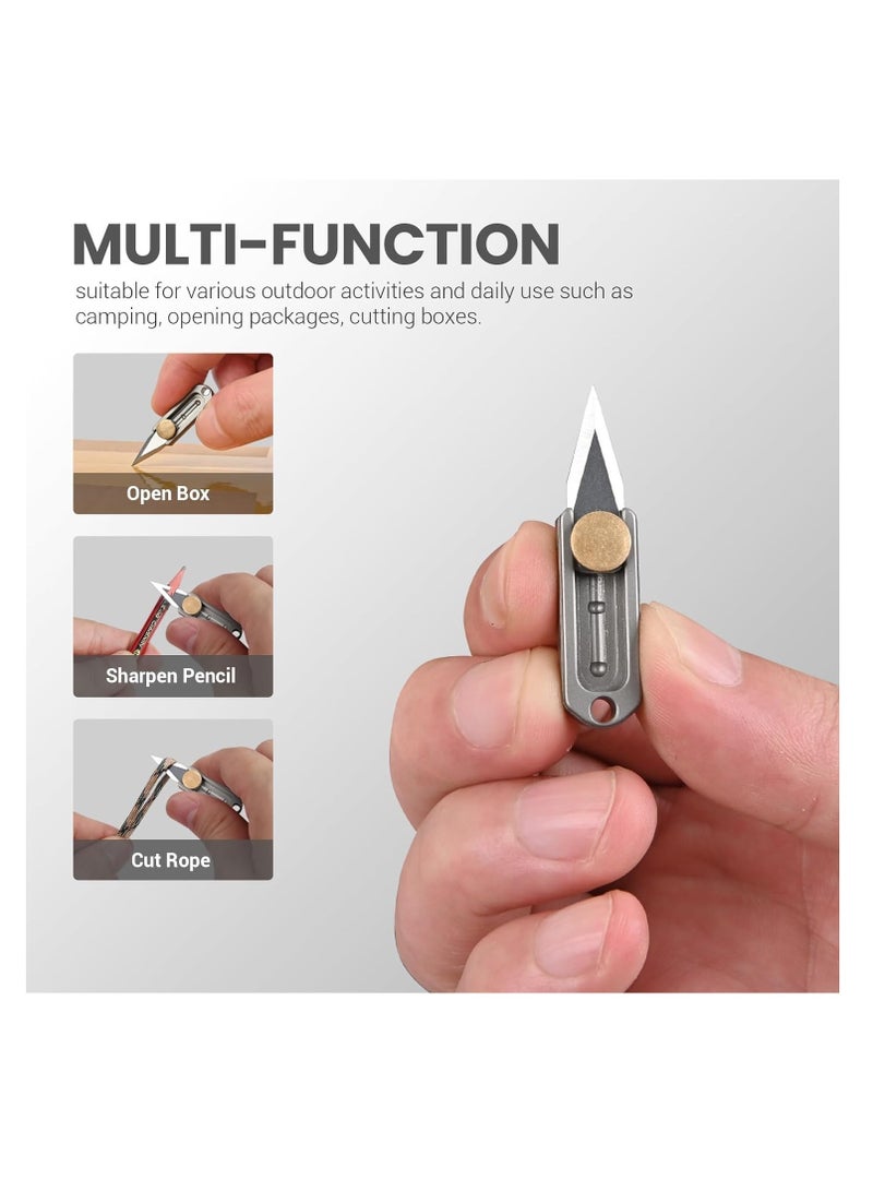 SYOSI Compact Titanium Keychain Pocket Knife - EDC Utility Blade for Men | Small Size, Ultra Lightweight, Perfect Gadget Gift Men, Dad, Everyday Carry  - Image 4
