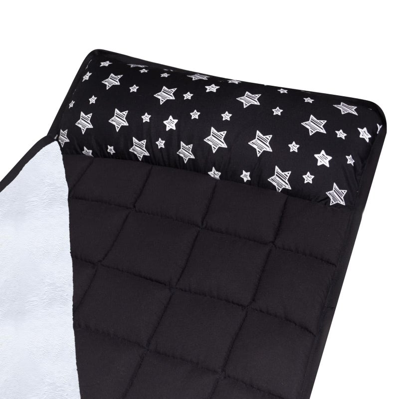 Moonsea Toddler Sleeping Bag Nap Mat Black with Fleece Blanket, Lightweight, Soft Perfect for Toddlers Preschool, Daycare, Travel Sleeping Bag Boys Girls, 21" x 50" Fit Standard Cot - Image 2