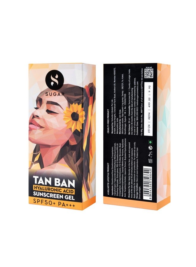 SUGAR Cosmetics Tan Ban Hyaluronic Acid Sunscreen SPF50+ PA+++ Gel | Non Greasy | Light Weight Formula | 50ml - Image 5