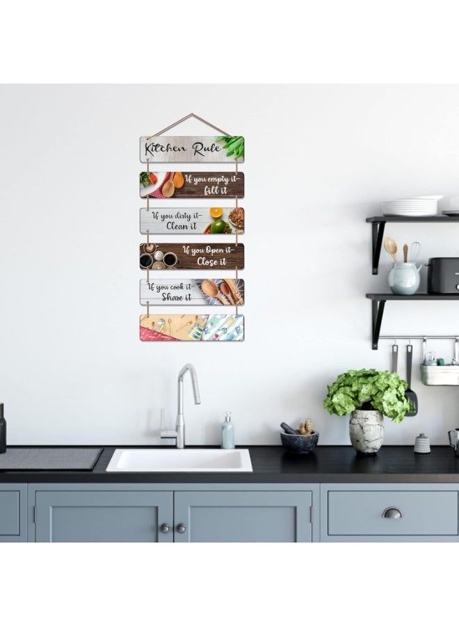 Artvibes Kitchen Rules Printed MDF Wooden Wall Hanging For Cafe | Kitchen | Restaurants | Quotes Decor Item | Kitchen Quotes Wall Hanging | Wall Poster | Modern Artwork | Gift Items (WH_3265N) - Image 2