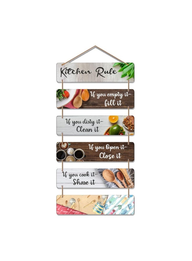 Artvibes Kitchen Rules Printed MDF Wooden Wall Hanging For Cafe | Kitchen | Restaurants | Quotes Decor Item | Kitchen Quotes Wall Hanging | Wall Poster | Modern Artwork | Gift Items (WH_3265N) - Image 1