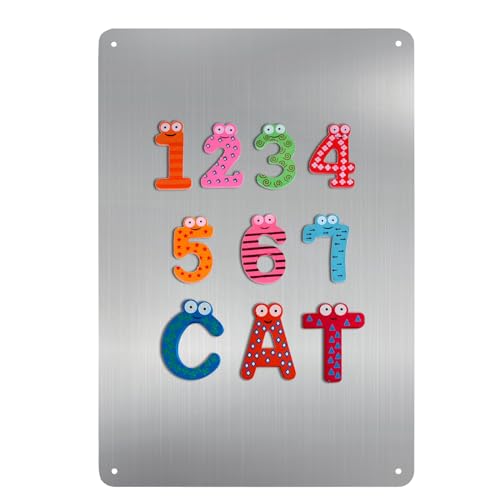 Bekith 2 Pack Stainless Steel Magnetic Board, 17.1" x 11.8" Magnet Bulletin Board to Display Magnetic Letters Numbers, Notes, Poetry, Photos, Spice Jars, Suitable for Wall, Refrigerator, Cabinet - Image 4