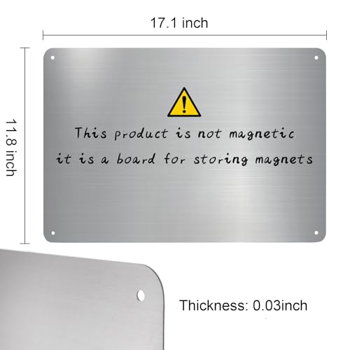 Bekith 2 Pack Stainless Steel Magnetic Board, 17.1" x 11.8" Magnet Bulletin Board to Display Magnetic Letters Numbers, Notes, Poetry, Photos, Spice Jars, Suitable for Wall, Refrigerator, Cabinet - Image 2