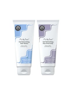 Fix My Curls Curl Quenching Moisture Styling Duo | For Curly, Wavy, Dry, Frizzy Hair| Curl Activator With Chia & Aloe Vera | Silicone Free| 100Gm Each  - Image 1