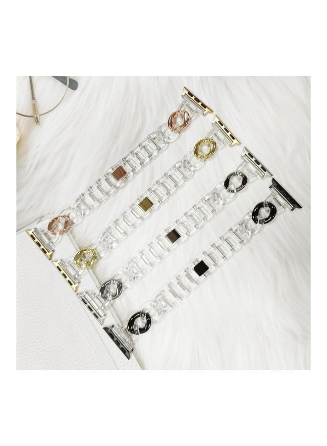 NIBEMINENT Ethnic Replacement Watchband for Apple Watch Series 1/2/3/4/5/6/7/SE 38/40/41mm Silver - Image 3