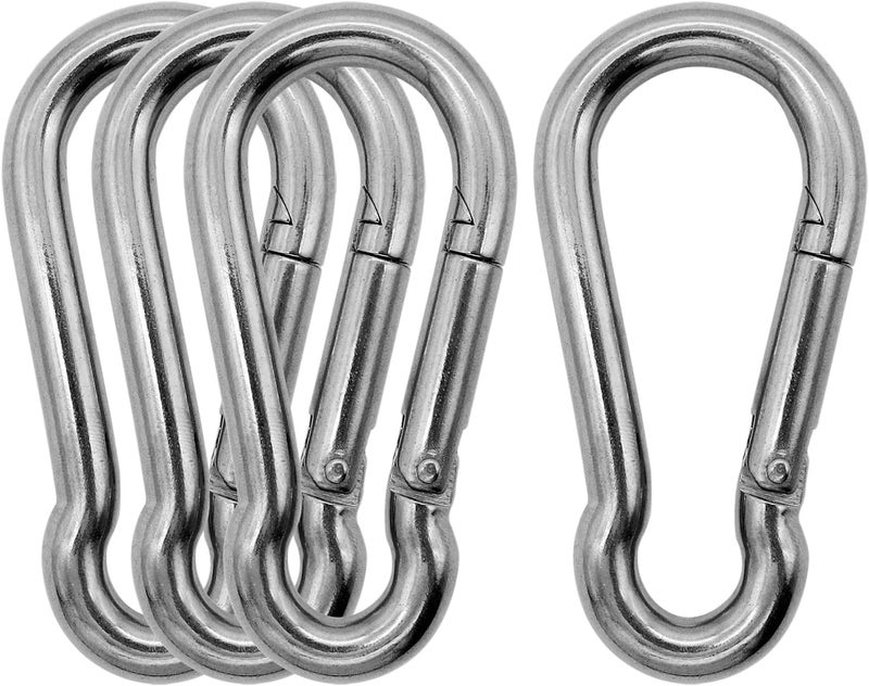 Outmate Marine Grade 316 Stainless Steel Carabiners Heavy Duty, Durable & Rust-Free Clips for Gym, Swing, Dog Leashes, Hammocks, Keychains, and More - Image 1