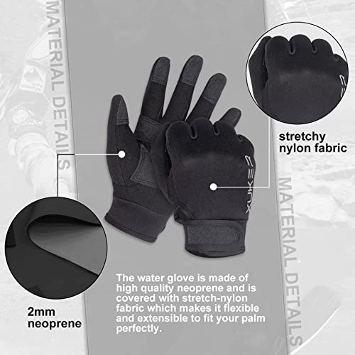 XUKER Neoprene Glove,Wetsuit Gloves 1.5mm & 2mm for Scuba Diving Snorkeling Paddling Surfing Kayaking Canoeing Spearfishing Skiing and Other Water Sports, Black Medium - Image 4
