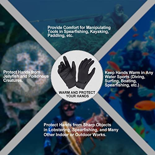 XUKER Neoprene Glove,Wetsuit Gloves 1.5mm & 2mm for Scuba Diving Snorkeling Paddling Surfing Kayaking Canoeing Spearfishing Skiing and Other Water Sports, Black Medium - Image 5