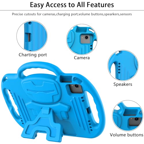 LTROP Kids Case for iPad A16 11th Generation (11-inch,2025)/ 10th Generation (10.9 Inch,2022)/ Air 5th/ 4th Gen 10.9” with Shoulder Strap, Shockproof Lightweight Handle Stand Child Bumper Case, Blue - Image 5