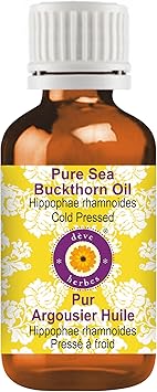 Deve Herbes Pure Sea Buckthorn Oil Hippophae rhamnoides Cold Pressed Natural Therapeutic Grade 15ml 050 oz - Image 1