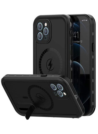 Case for iPhone 12  with Mag-Safe Charging,Waterproof with Built-in Screen Protector Military Grade Drop Tested Rugged Shockproof Kickstand for Apple iPhone 12 (Black) - pzsku/Z4874A4741D1BADA1B8EEZ/45/_/1648457115/08a90ef1-a2f7-43ee-a23b-318ca398b9fd