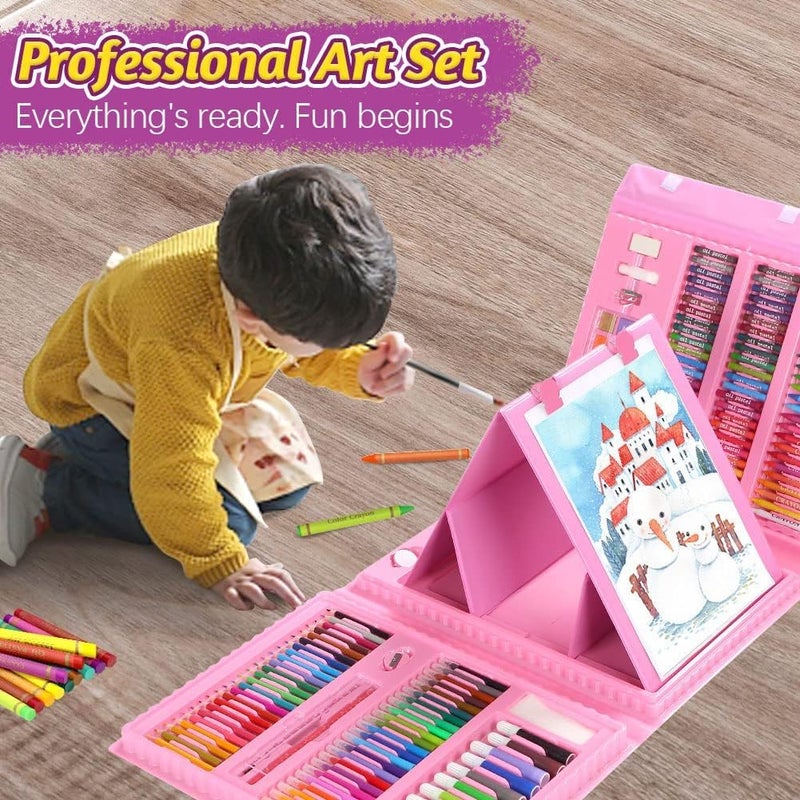 Karp Children Deluxe Art Drawing Set for Kids Case Art and Craft Supplies Drawing and Painting Set Great Gift (208Pcs -Pink) - Image 5