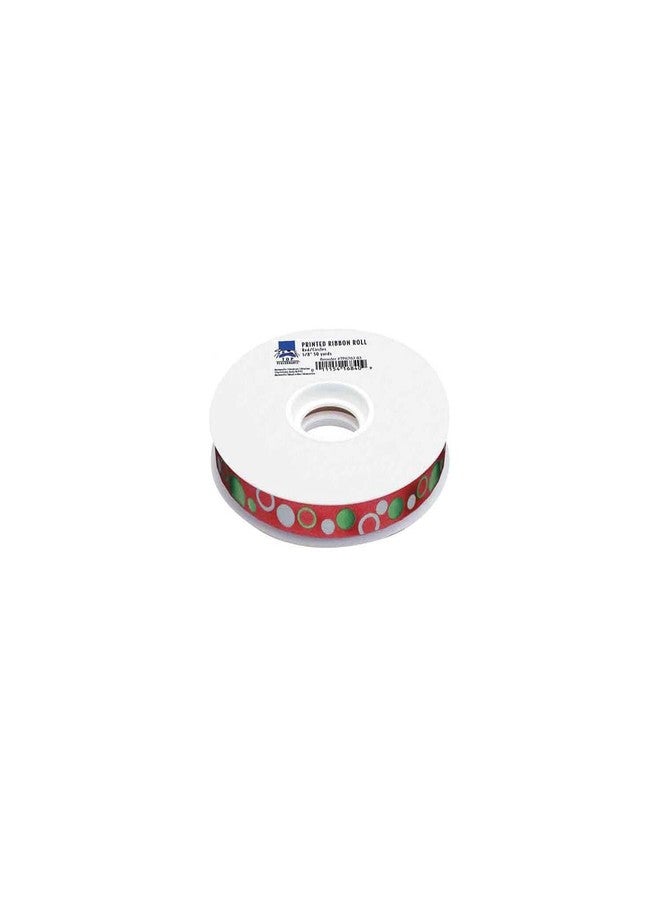 Top Performance Circles Printed Dog Grooming Ribbon, 50 yd, Red