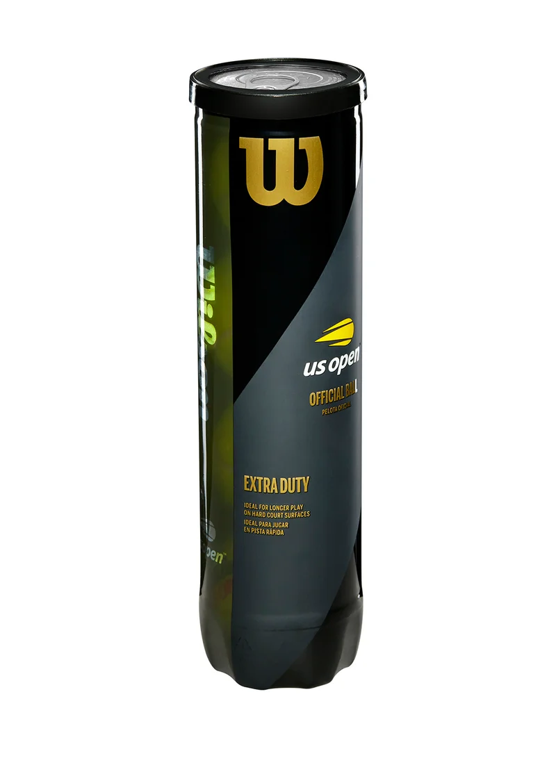 Wilson Us Open Extra Duty Hard Court Yellow Tennis Balls - 4 Ball Can