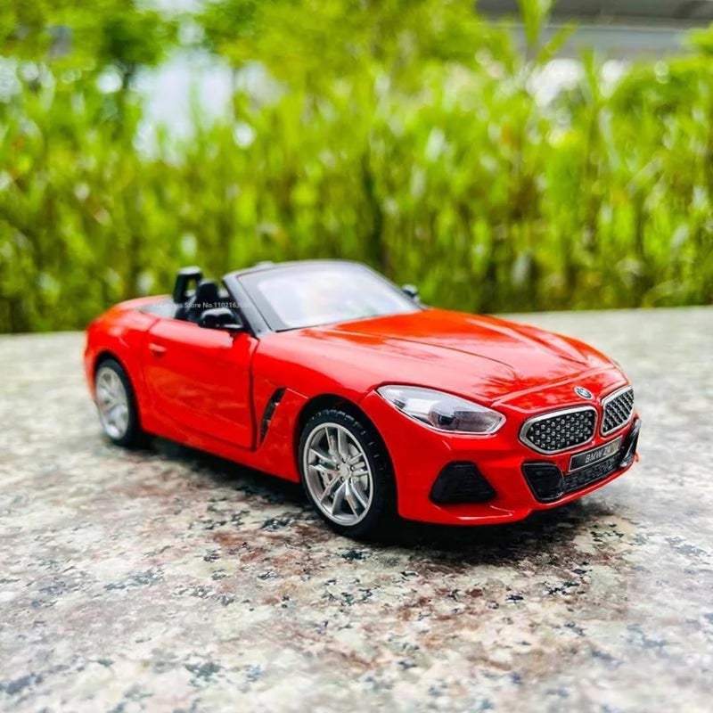MSZ – BMW Z4 M40i - أحمر | نسخة مصبوبة بالقالب، قطعة جامعية فائقة، سيارات سباق | سيارات لعبة، نموذج سيارة لعبة معدني - مجموعة السحب الخلفي | الحجم - 1:32، للأطفال من 3 سنوات فما فوق - Image 2