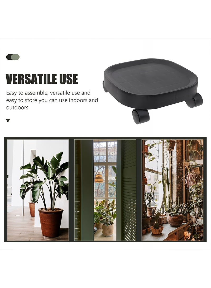 تايمي حامل نباتات متحرك بعجلات بقاعدة دائرية سميكة قوية التحمل للأستخدام الداخلي والخارجي، 8x25 سم - رمادي - Image 3