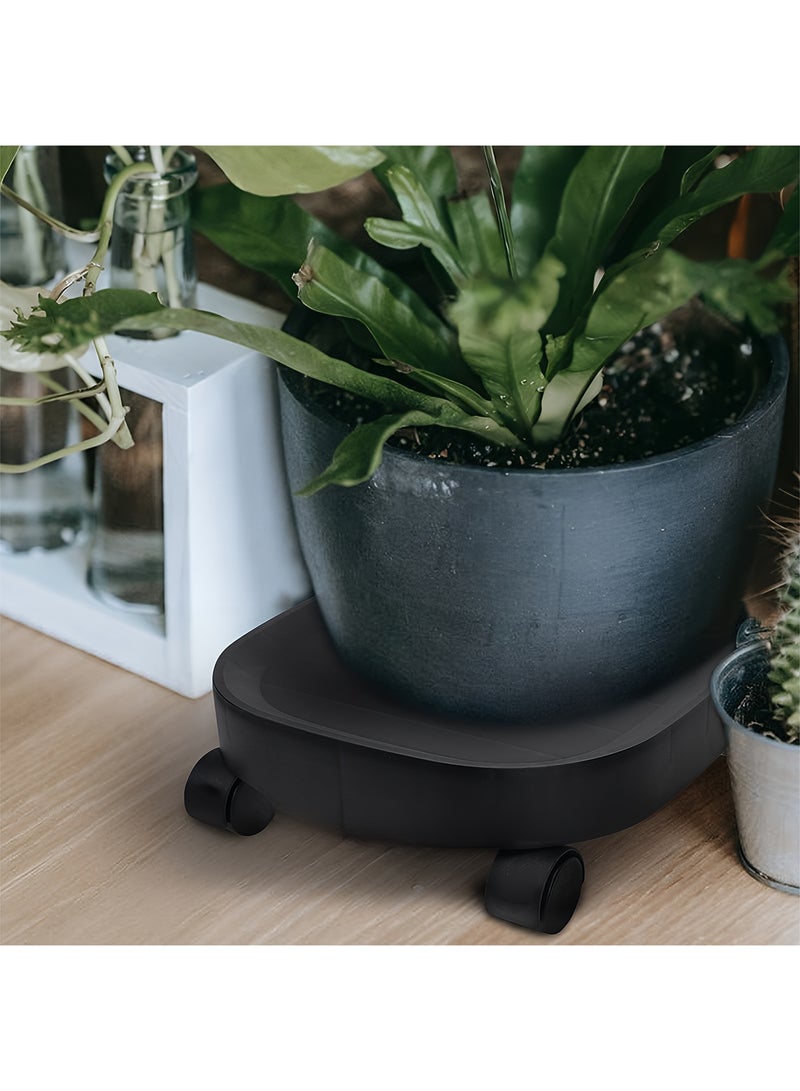تايمي حامل نباتات متحرك بعجلات بقاعدة دائرية سميكة قوية التحمل للأستخدام الداخلي والخارجي، 8x25 سم - رمادي - Image 2