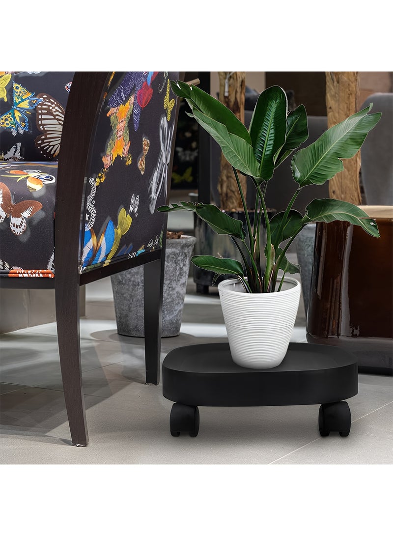 تايمي حامل نباتات متحرك بعجلات بقاعدة دائرية سميكة قوية التحمل للأستخدام الداخلي والخارجي، 8x25 سم - رمادي - Image 5