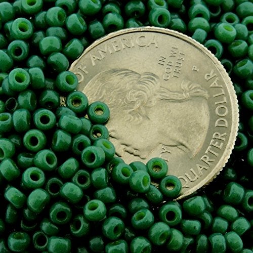 Miyuki Round Rocailles Size 8/0 Seed Bead DURACOAT Opaque Deep Green/Spruce Approx 22 Gram Tube - Image 4