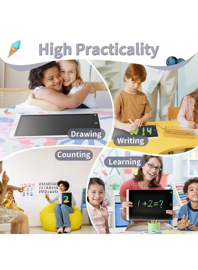 Genialba [2 Pieces] LCD Writing Board, 12 Inches, Genialba Colourful LCD Writing Tablet, LCD Writing Tablet, Electronic Tablet, Graphic Tablet for Children's Games 2 3 4 5 6 7 Years Boys Girls (Black & White) - Image 5