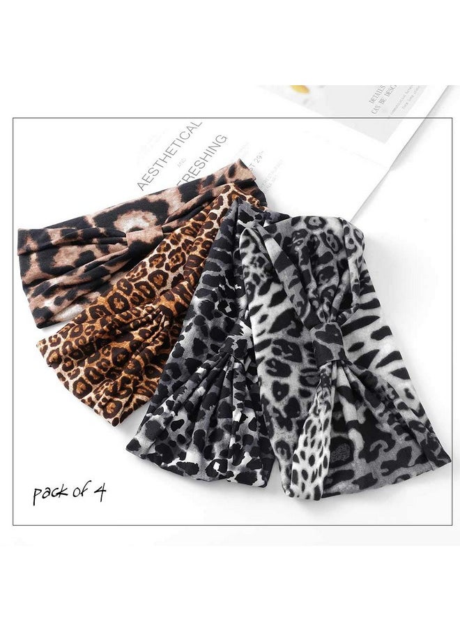 Boho Headbands Black Yoga Leopard Hair Bands Stretch Wide Head Bands Twist Turban Knot Sweatbands Elastic Hair Wraps For Women And Girls Pack Of 4 - pzsku/Z4874D77C782054053735Z/45/_/1721025185/7ea395e0-8725-47fa-b557-1ee5149e876a