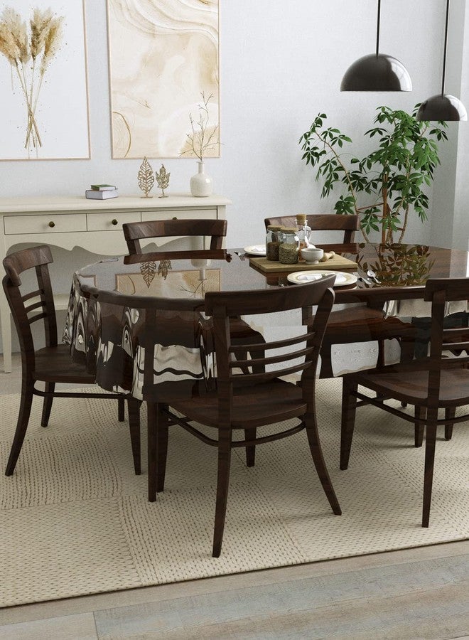 Clasiko 6 Seater Oval Dining Table Cover; 60X90 Inches Or 152X228 Cms; Material - PVC; Anti Slip; Without Lace, Transparent - Image 2