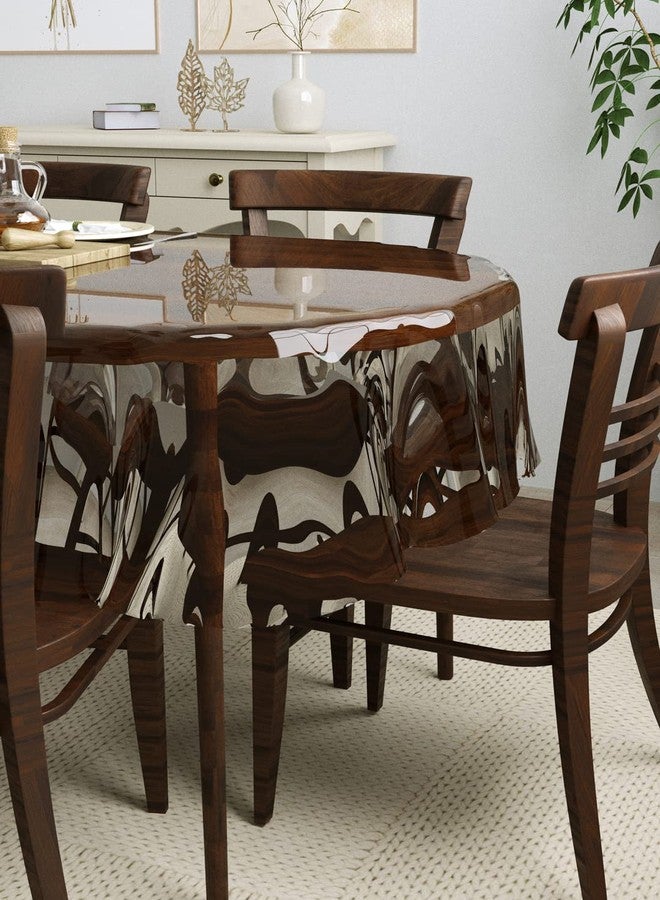 Clasiko 6 Seater Oval Dining Table Cover; 60X90 Inches Or 152X228 Cms; Material - PVC; Anti Slip; Without Lace, Transparent - Image 3