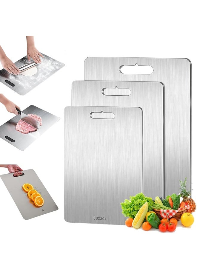 DUNISO Stainless Steel Cutting Board ，Double-Sided Food Grade 304 Stainless Steel Board for Kitchen, Rust Proof, Sturdy and Durable, Easy to Clean,Thickened for Various Cooking Tasks，46 * 30CM - Image 3