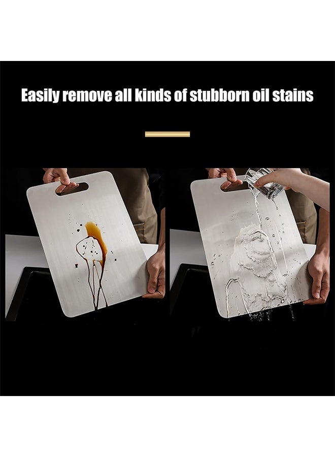 DUNISO Stainless Steel Cutting Board ，Double-Sided Food Grade 304 Stainless Steel Board for Kitchen, Rust Proof, Sturdy and Durable, Easy to Clean,Thickened for Various Cooking Tasks，46 * 30CM - Image 4