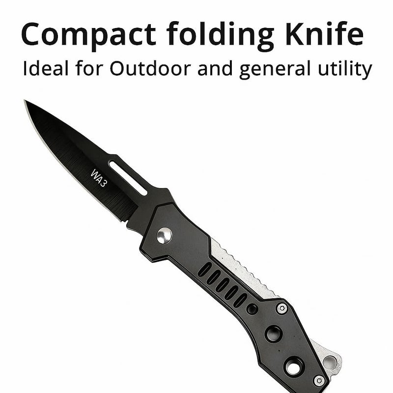Voroly Foldable Knife (Manual) For Kitchen, Home, Travel and Office Tool Carbon Steel (SILVER-W43) - Image 4
