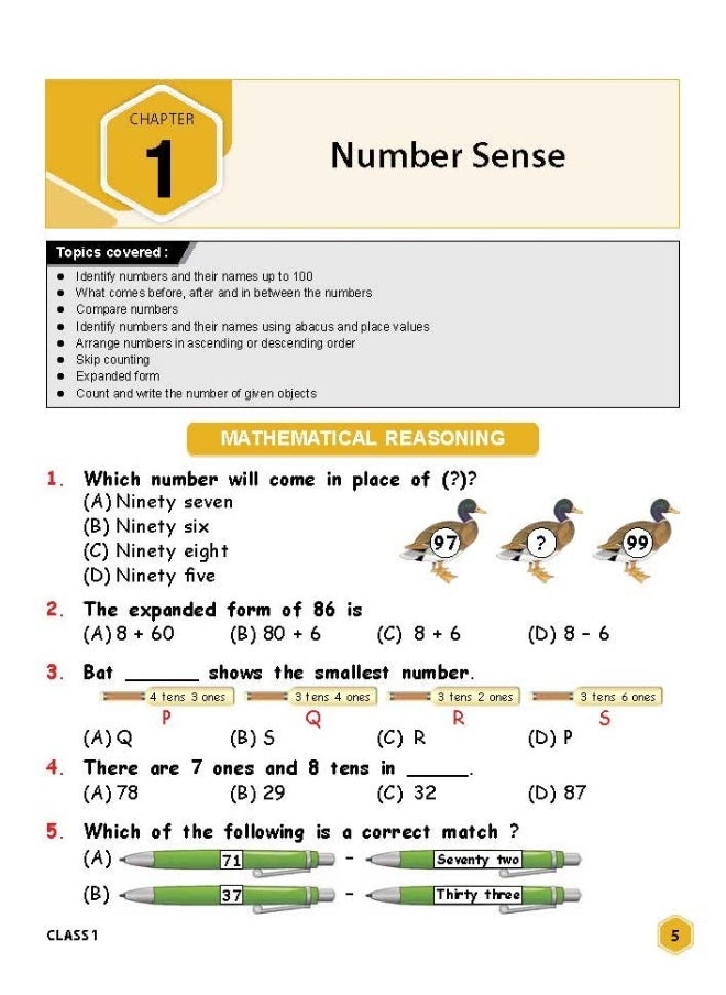 null - MTG International Mathematics Olympiad (IMO) Workbook for Class 1 - MCQs, Previous Years Solved Paper and Achievers Section - SOF Olympiad Preparation Books For 2023-2024 Exam MAHABIR SINGH - Image 1