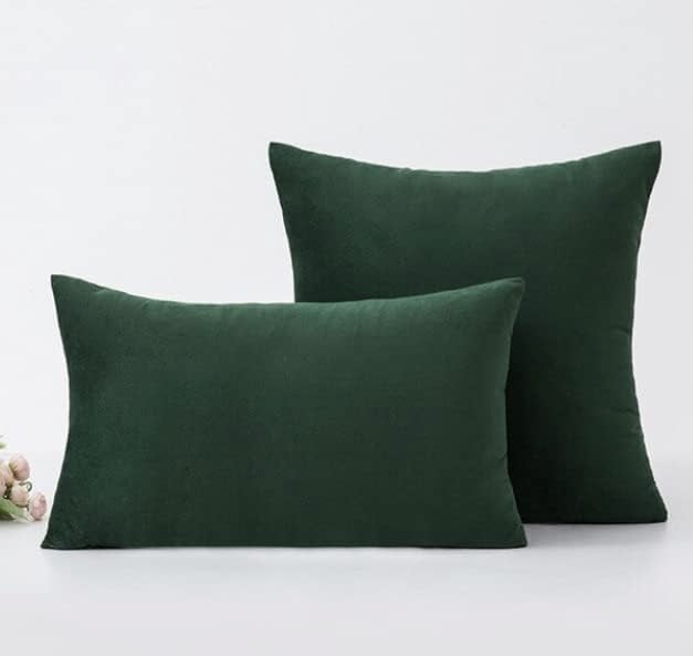Smartkart Soft Touch Velvet Pillow - Perfect for Sofa or Bed, Comfortable and Fluffy Fiber Pillow for Bed & Diwan (24 x 16 Inches), Pack of 2, Green