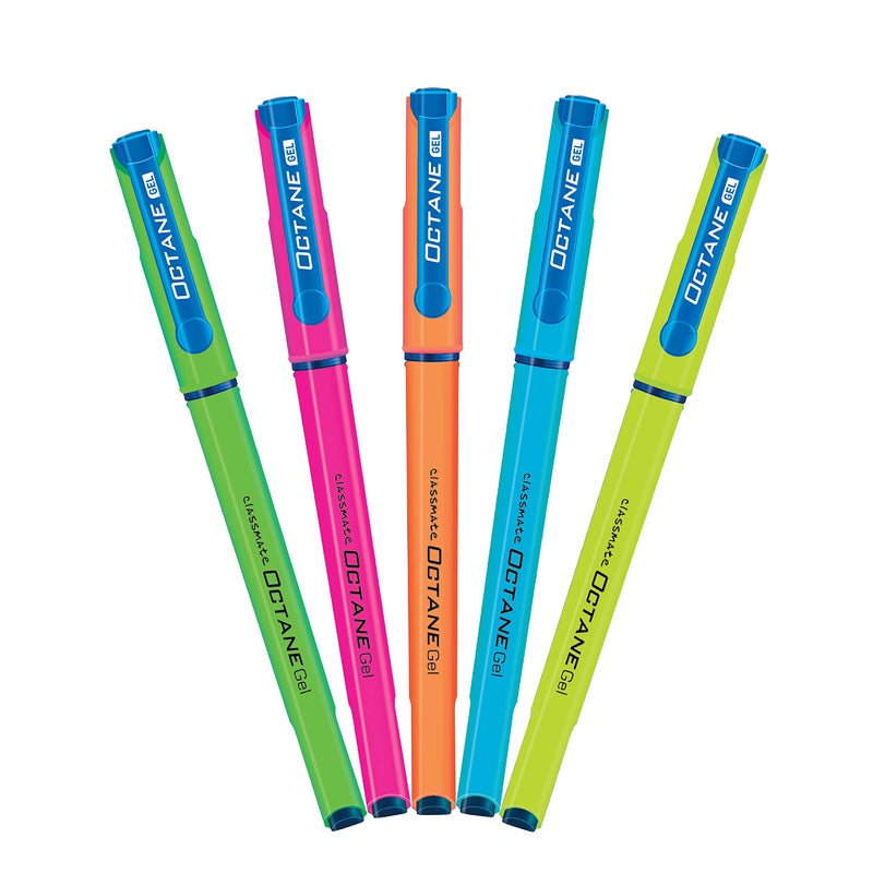 Classmate Octane Gel Pen- Neon Series (Blue)- Pack of 25 + 10 Gel Refills FREE - Image 4
