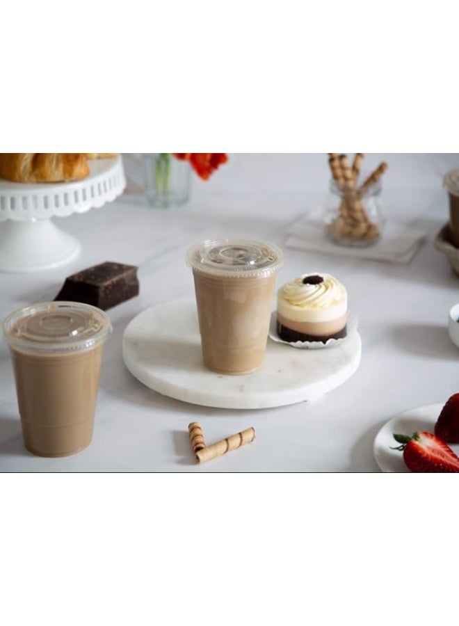 Arnon 12 oz Disposable Plastic Strawless Cups with Lids 50 Pack - Image 5
