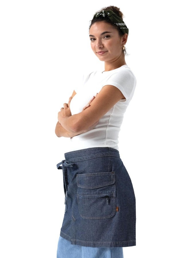 Chef Works Unisex Craftsman Half Bistro Apron, Indigo Blue, One Size - Image 2
