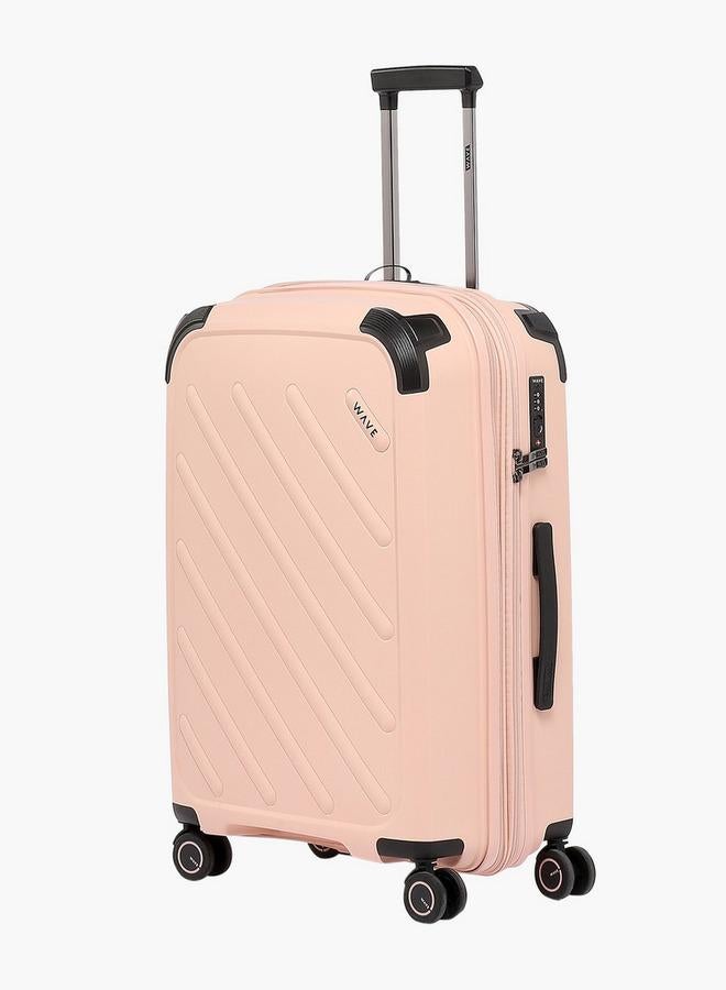 Wave Solid Hardcase Trolley Bag with Retractable Handle - 24 Inches Check-in Bag - Image 1