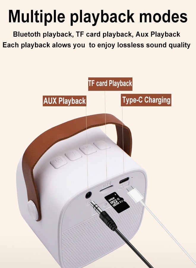 Home Karaoke Portable Bluetooth Speaker With One Wireless Microphone RGB Lights TF Card AUX Connectivity and Type-C Charging - Image 3