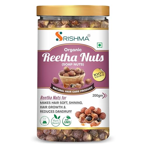 Srishma 100% Natural (Raw form) Dried Reetha Nuts/Whole/Soapnuts for Hair (200 g) - Image 1